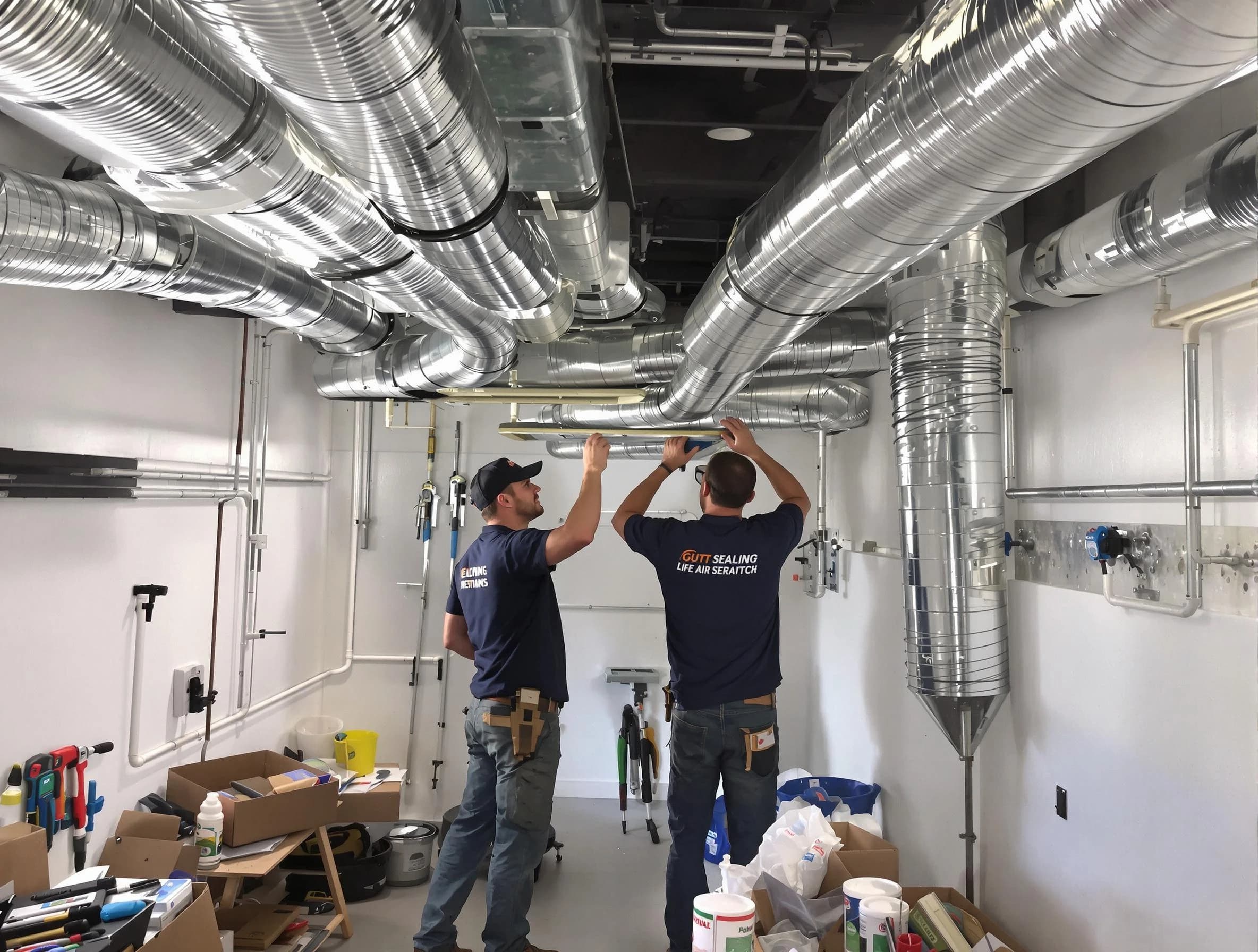 White City Air Duct Cleaning technician applying professional duct sealing solutions in White City