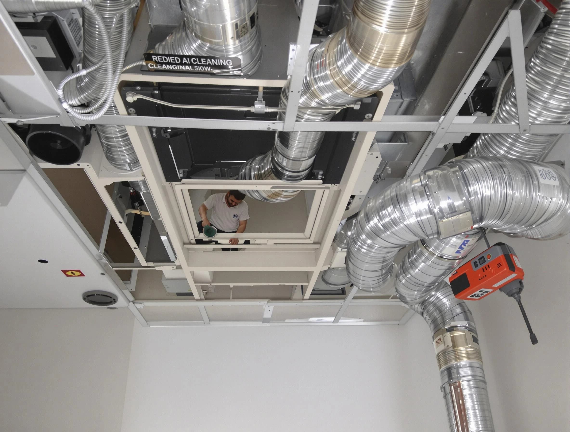 White City Air Duct Cleaning technician performing detailed central duct system cleaning in White City