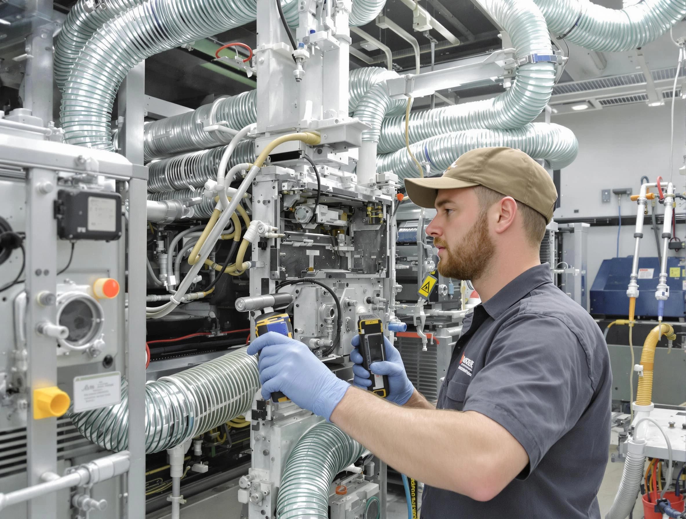 White City Air Duct Cleaning technician performing precision commercial coil cleaning at a business facility in White City