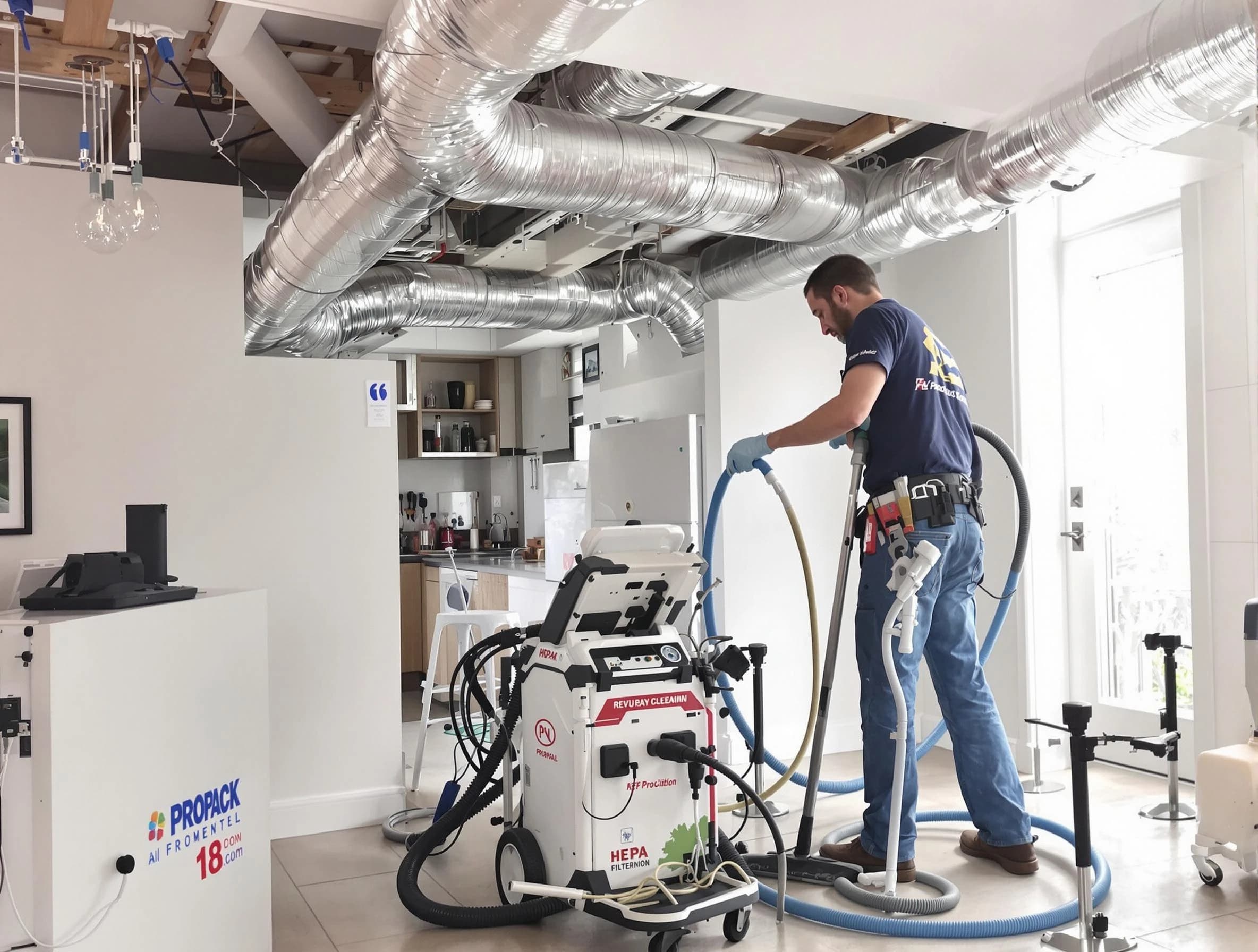 White City Air Duct Cleaning technician performing advanced pure duct cleaning with specialized equipment in White City
