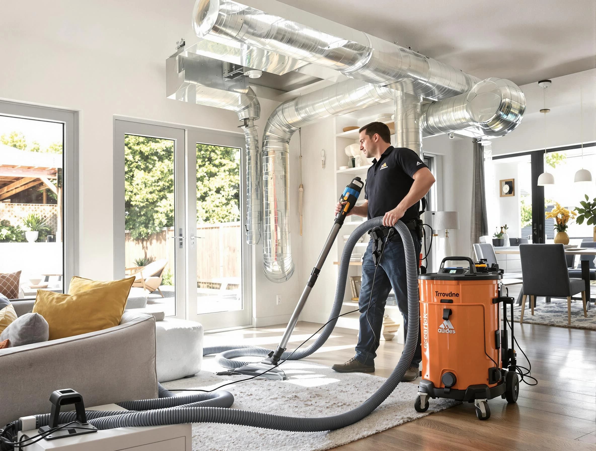 White City Air Duct Cleaning specialist performing thorough residential duct cleaning using advanced equipment in White City