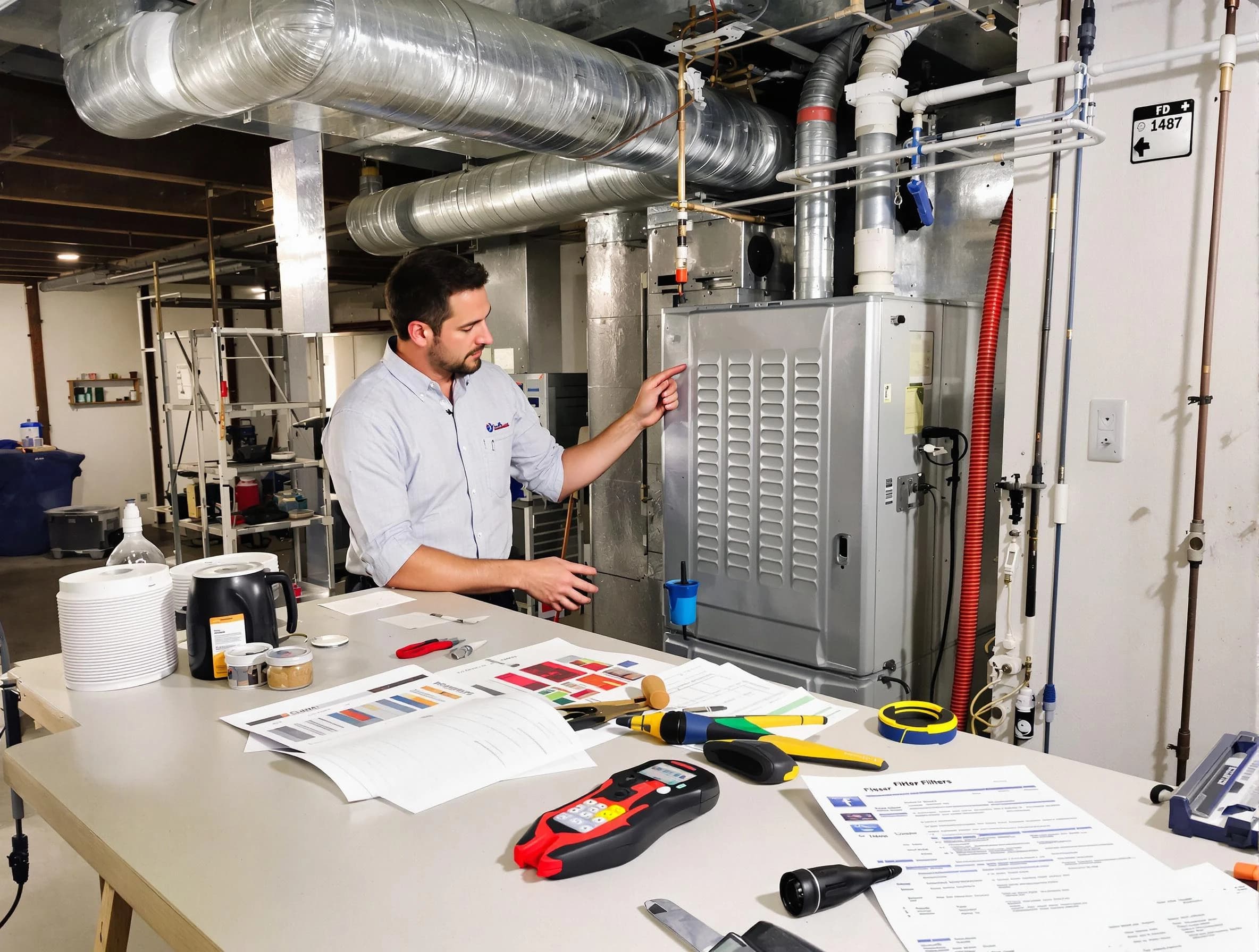 White City Air Duct Cleaning inspector conducting detailed filter system evaluation using professional diagnostic tools in White City