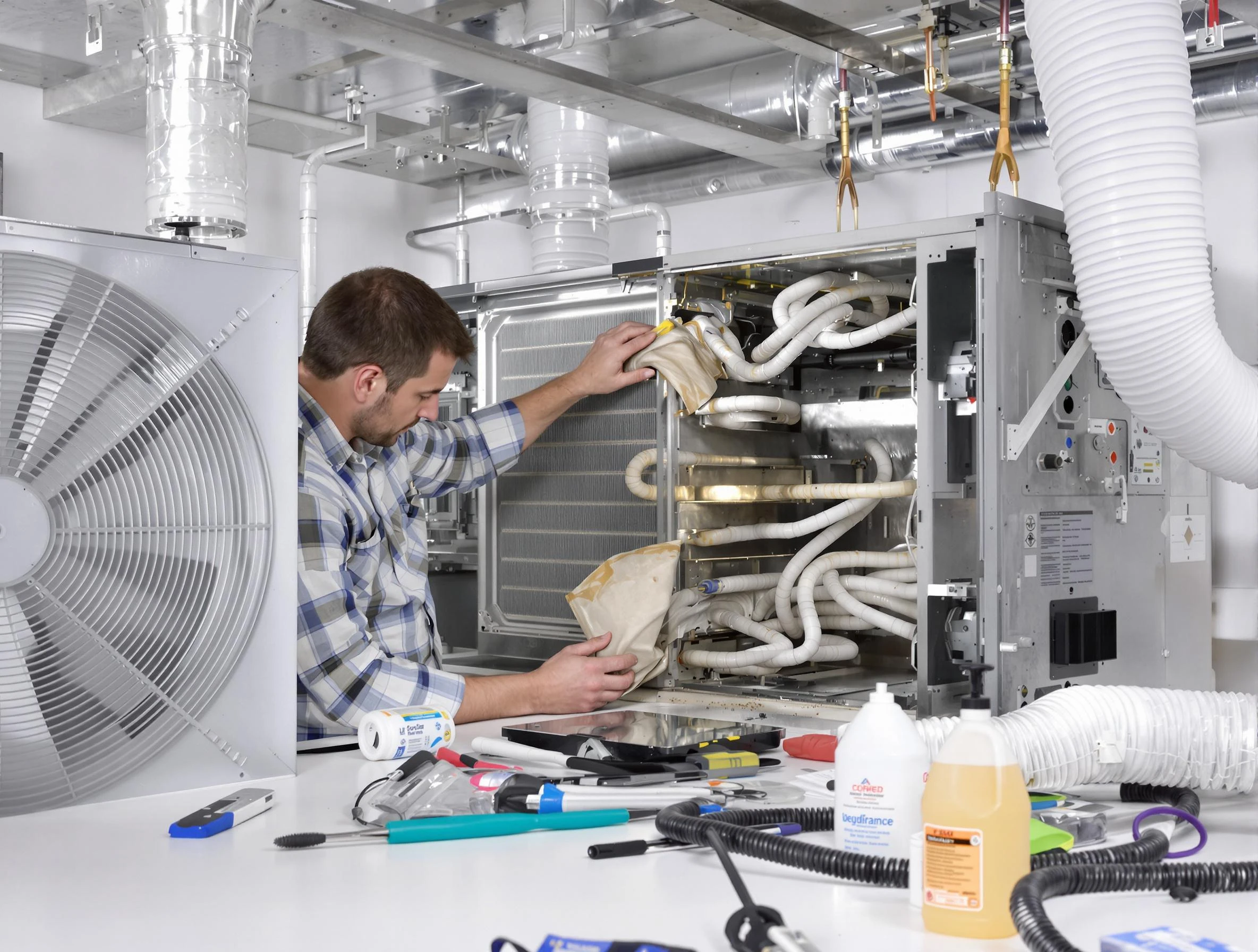 White City Air Duct Cleaning specialist performing precision AC coil cleaning in White City