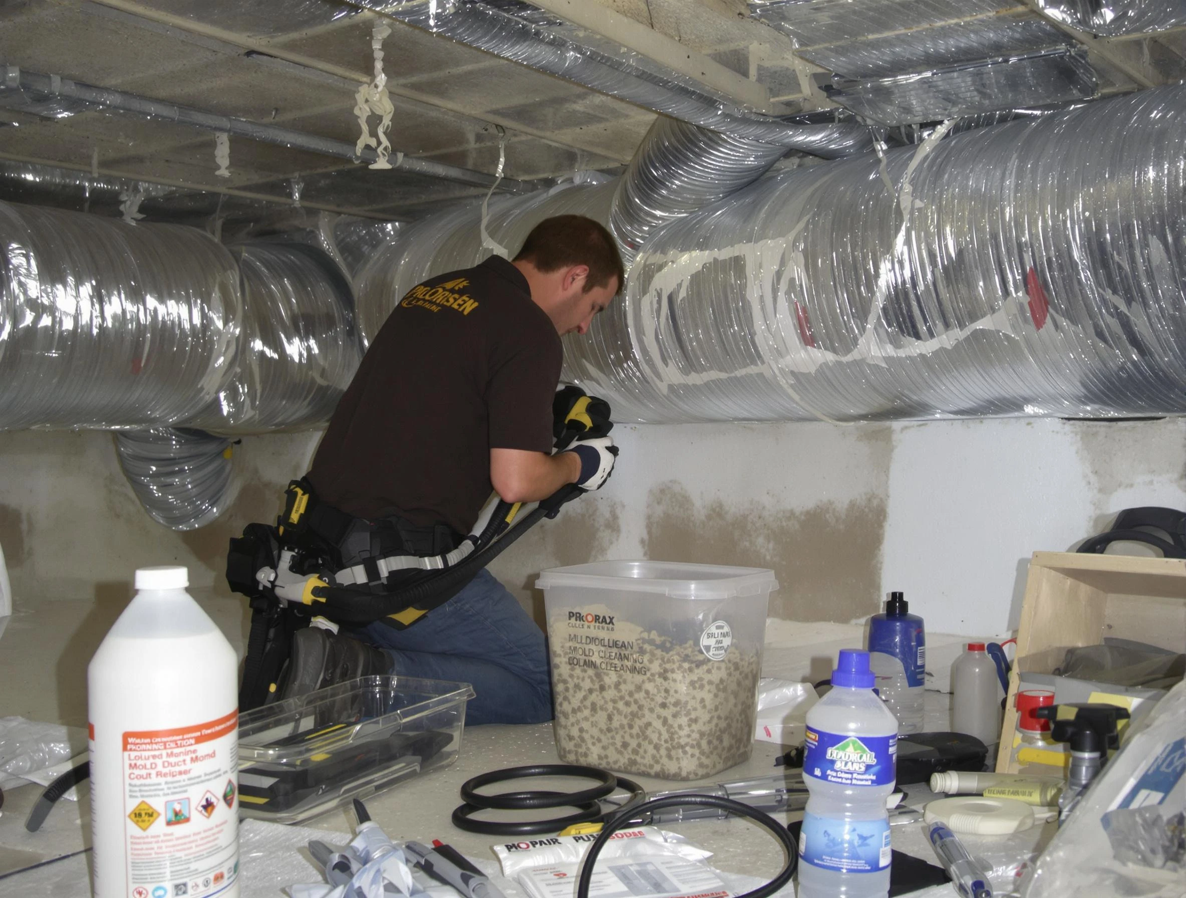White City Air Duct Cleaning specialist performing professional mold removal from air ducts in White City