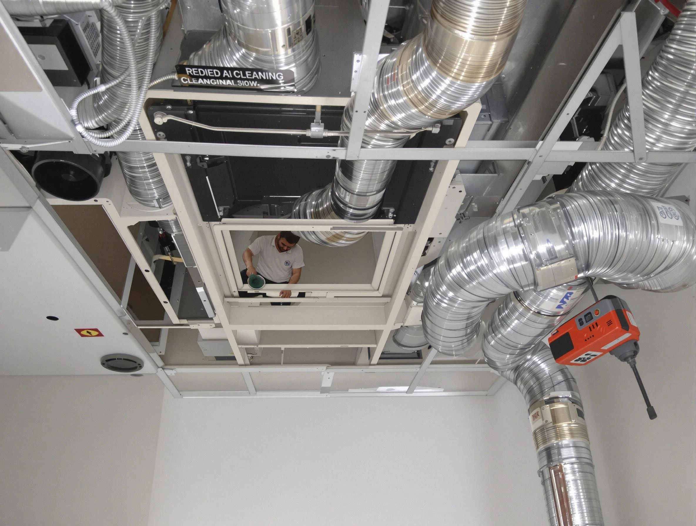 White City Air Duct Cleaning technician performing detailed central duct system cleaning in White City