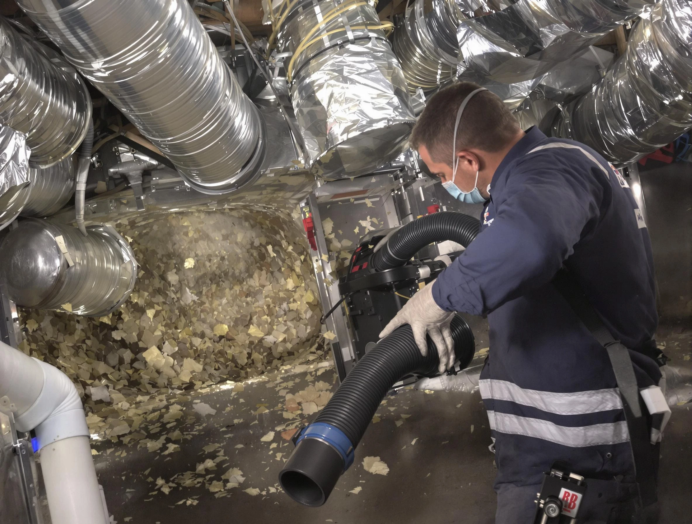 White City Air Duct Cleaning specialist operating negative pressure cleaning equipment for thorough duct maintenance in White City