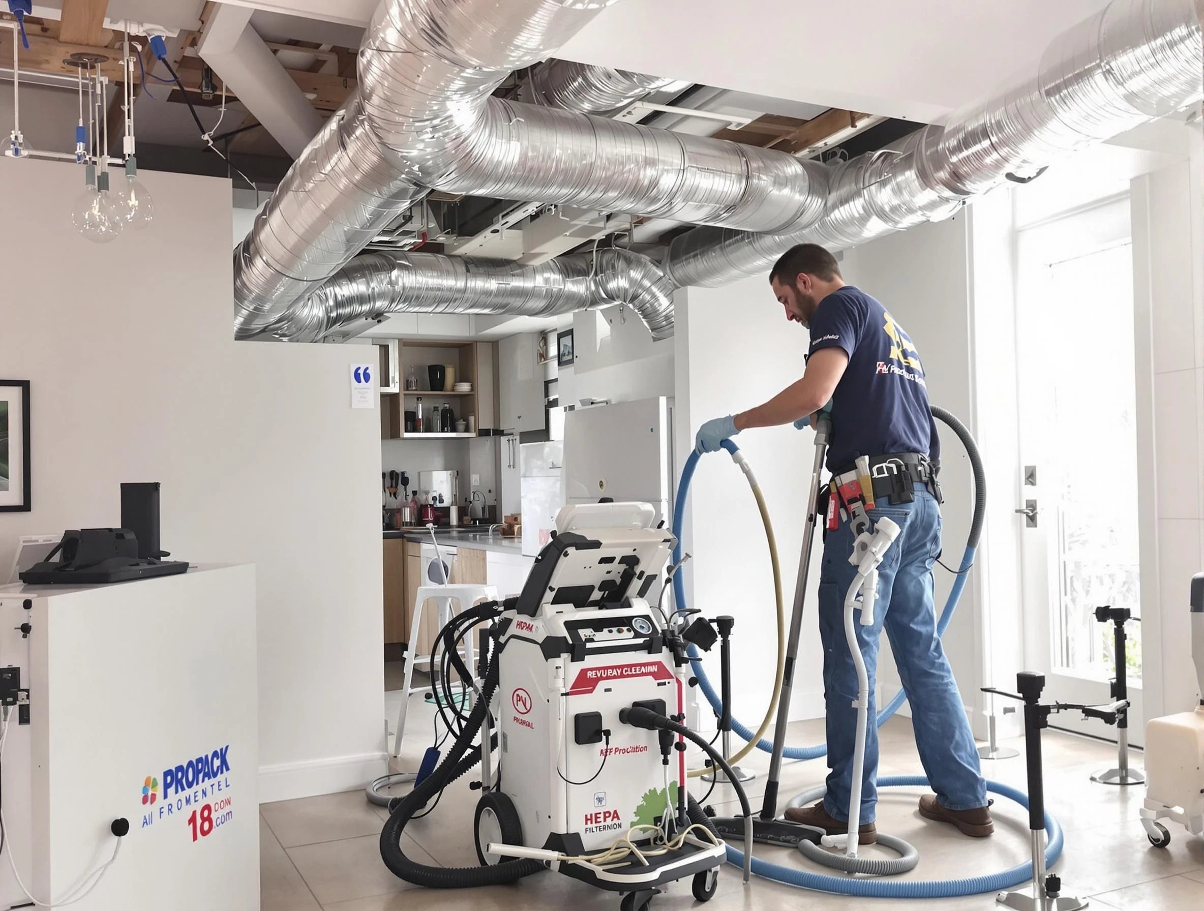 White City Air Duct Cleaning technician performing advanced pure duct cleaning with specialized equipment in White City